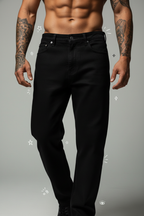 Black Jeans – Muscular Model with Hindu Tattoo & Doodles