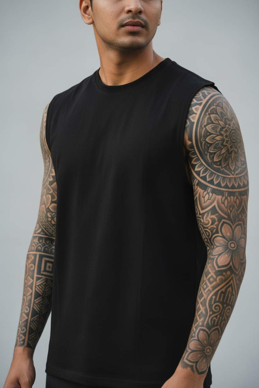 Black Sleeveless Vest