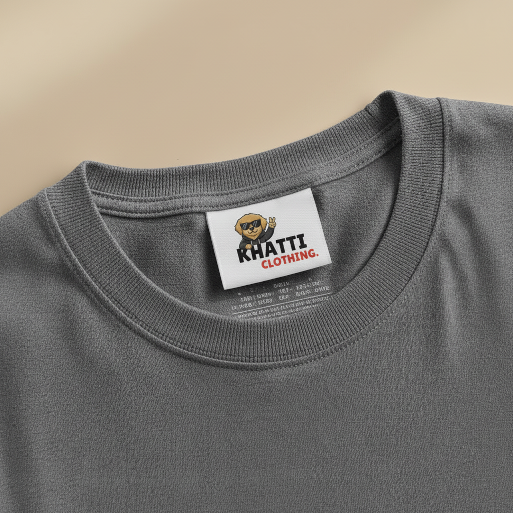 Khatti Clothing neck tag closeup