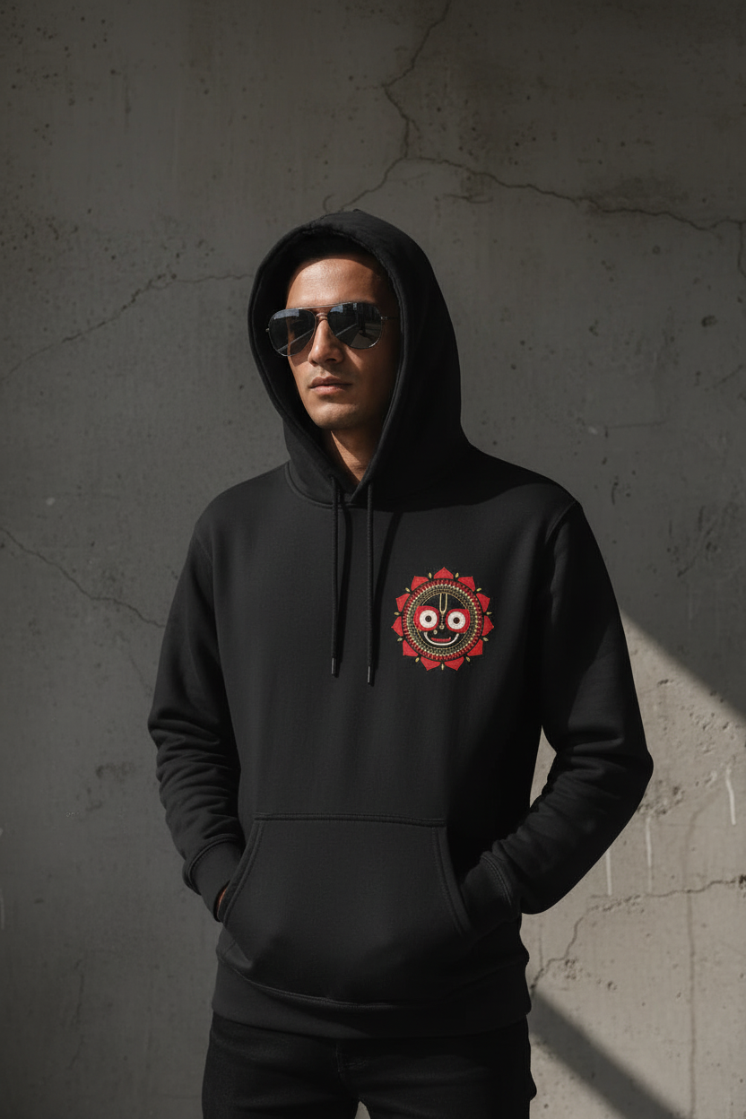 Mahaprabhu hoodie street style mockup
