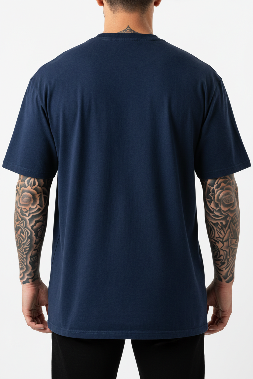 Navy tee back view