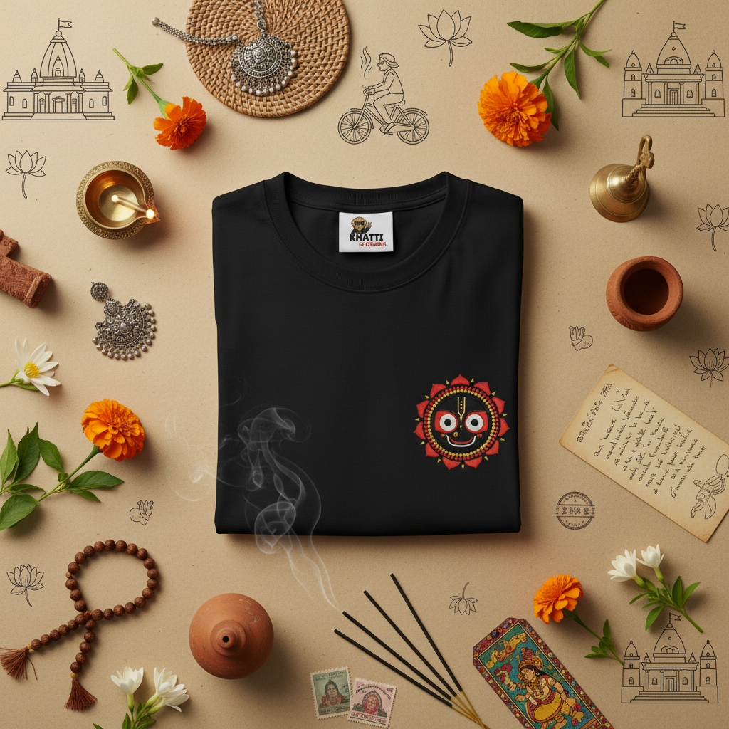 Odia Cultural Flat Lay with Doodle Art