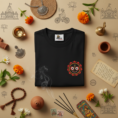 Odia Cultural Flat Lay with Doodle Art