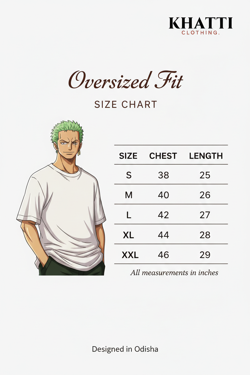Oversized Fit Size Chart – Zoro