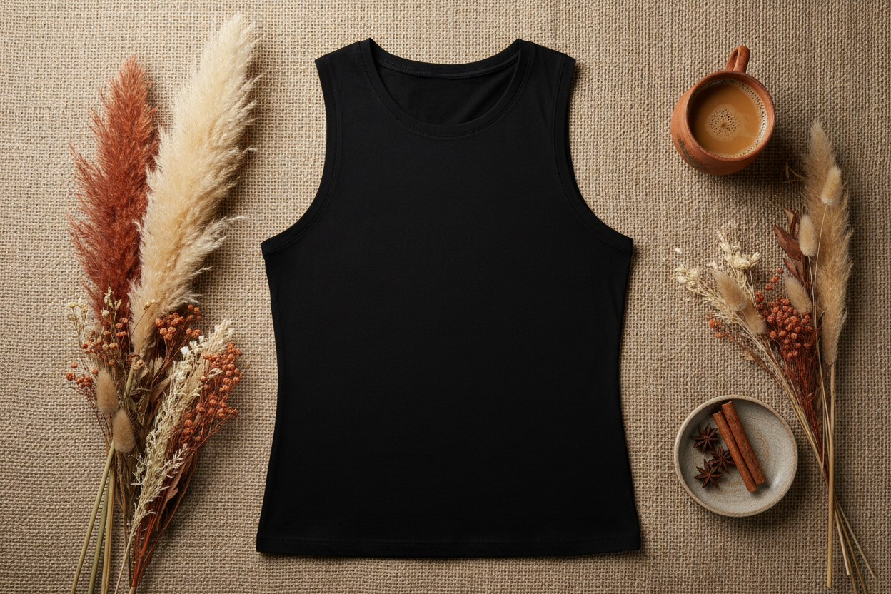 Sleeveless Vest Muscle Tee Black